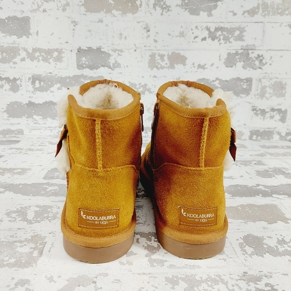 Koolaburra by UGG Victoria Mini Brown Suede Side Bow Winter Ankle Boots W288 - Picture 5 of 10
